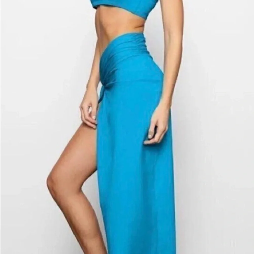 SKIMS Recycled Swim Sarong Skirt Iris Blue Medium NWT!!